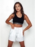 Dámské teplákové šortky PELLA white FashionStreet SY0413 Dámské teplákové šortky PELLA white FashionStreet SY0413