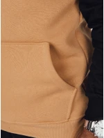 Pánská základní mikina s kapucí ve velbloudí barvě FashionStreet BX5891