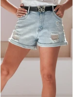 Dámské džínové šortky s páskem SUMMERFLY blue FashionStreet SY0482