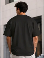 Pánské základní bavlněné tričko oversize černé FashionStreet RX5682