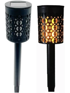 SOLÁRNÍ SVÍTILNA S EFEKTEM OHNĚ 5,5X36CM 6 LED DIOD