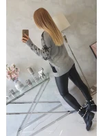 Vánoční svetr se sněhulákem šedý