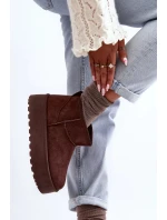 Hnědé semišové boty na platformě Corcoran