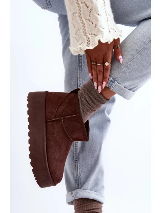 Hnědé semišové boty na platformě Corcoran