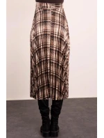 Dámská sukně 14426 hnědá kostka - BSL Dámská sukně 14426 hnědá kostka - BSL