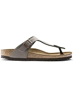 Pánské šedé žabky Birkenstock Gizeh Birko-Flor Nubuck Stone regular wide (43391) dámské Pánské šedé žabky Birkenstock Gizeh Birko-Flor Nubuck Stone regular wide (43391) dámské
