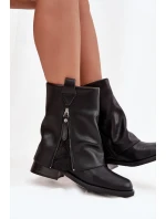 Kožené dámské kotníkové boty s obráceným límcem na klíně Maciejka K7213-01 Černé Kožené dámské kotníkové boty s obráceným límcem na klíně Maciejka K7213-01 Černé