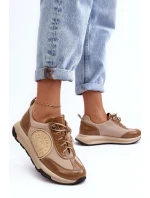 Kůže Sportovní Boty Na Platformě Maciejka 06191-04 Bežová