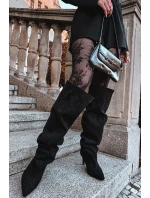 Dámské kozačky na jehlovém podpatku nazouvací černé Mavilla Dámské kozačky na jehlovém podpatku nazouvací černé Mavilla