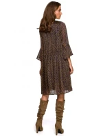 S237 Šifonové šaty se zavazováním u krku - model 1