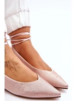 Dámské vázané baleríny s kamínky 6140 Béžová - Diamantique Dámské vázané baleríny s kamínky 6140 Béžová - Diamantique