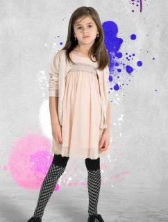 DÍVČÍ VZOROVANÉ PUNČOCHOVÉ KALHOTY OŘÍŠKOVÁ DR2323