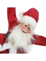 VÁNOČNÍ SANTA HRAJÍCÍ SI NA POHYBLIVÉHO ZÁVĚSNÉHO S LÍZÁTKEM CUKROVÍ 82CM SLÍDA