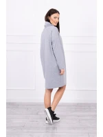 Šaty s kravatou šedé