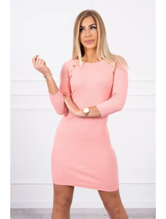 Šaty s ozdobnými knoflíky meruňková Šaty s ozdobnými knoflíky meruňková