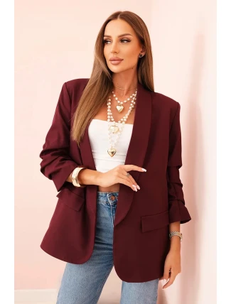 Elegantní sako s klopami bordové