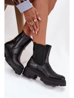 Zateplené kotníkové boty na zip Černé Niviane