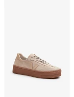 Dámské semišové tenisky Zazoo na platformě béžové Dámské semišové tenisky Zazoo na platformě béžové