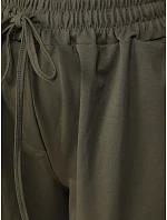 Dámské joggerové kalhoty s gumou v pase, olivově zelené, FashionStreet UY3167
