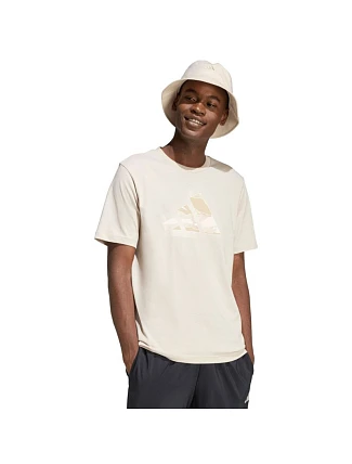 Pánské tričko adidas Camo Modern Logo Graphic T-shirt beige JZ7495 pánské