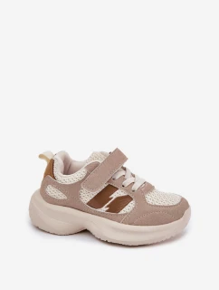 Dětské Sportovní Boty Tenisky Na Suchý Zip Béžové Selinea