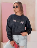 Dámská oversize mikina s vázáním v barvě motýla SPARKI námořnická modrá FashionStreet BY1403