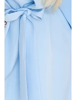 287-43 SOFIA Motýlí šaty se zavazováním v pase - světle modré