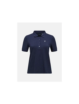 Dámské tričko PEAK PERFORMANCE W Classic Cotton Polo, barva tmavě modrá Dámské tričko PEAK PERFORMANCE W Classic Cotton Polo, barva tmavě modrá