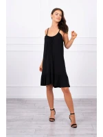 Šaty s tenkým páskem černé