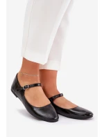 Lakované Baletky S Páskem Černé Arrivara