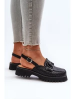 Dámské sandály na plochém podpatku s ozdobou Černá D&A Dámské sandály na plochém podpatku s ozdobou Černá D&A