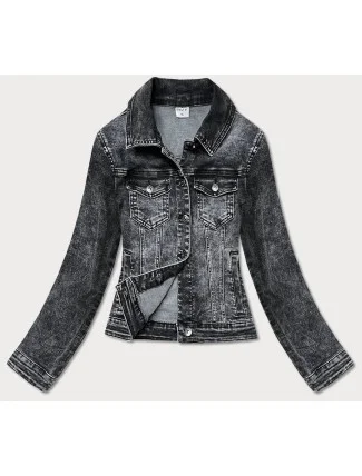 Krátká černá dámská džínová bunda (POP5989-K) Krátká černá dámská džínová bunda (POP5989-K)