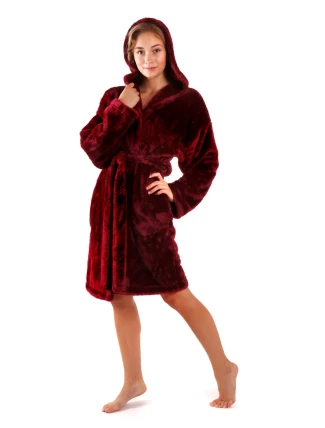 Dámský župan Lilly extra s kapucí 3/4 one size 3320 vínová - Vestis