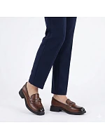 Dámské kožené polobotky lords hnědé Vinceza 39991