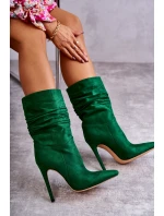 Dámské mačkané kozačky kozačky Zelené Laguna Dámské mačkané kozačky kozačky Zelené Laguna