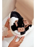 Dámské černé kožené pantofle krávy Remiola Dámské černé kožené pantofle krávy Remiola