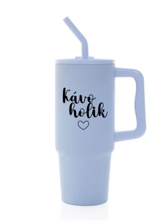 KÁVOHOLIK - světle modrý cestovní termohrnek 900 ml