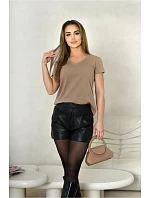 Dámské tričko Serek s krátkým rukávem hnědé - Off Pink