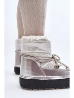 Dámské zimní boty se stříbrným šněrováním Toolsa