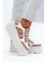 Zazoo 1833 Dámské Kožené Tenisky na Masivní Podrážce Bílé Zazoo 1833 Dámské Kožené Tenisky na Masivní Podrážce Bílé