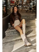 Dámské Semišové Kozačky Před Koleno Lewski 3615 Cappucino