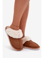 Ženské pantofle s kožešinou Camel Carisse