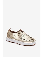 Otevřené Slip-on Sandály na Platformě Zlaté Glamma