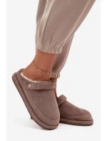 Dámské pantofle s páskem a kožíškem Rilena – tmavě béžové Dámské pantofle s páskem a kožíškem Rilena – tmavě béžové