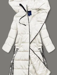 Dámská dlouhá zimní bunda AG3-3038 světle béžová - Ann Gissy