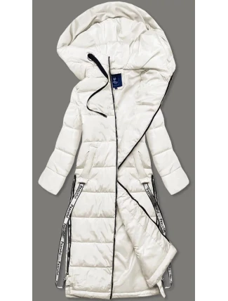 Dámská dlouhá zimní bunda AG3-3038 světle béžová - Ann Gissy