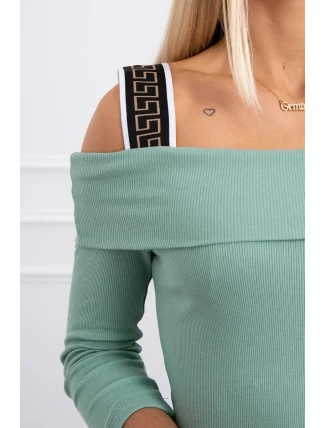 Šaty se širokými ramínky tmavě mátové