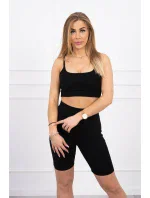 Souprava s kalhotami s vysokým pasem černé barvy Souprava s kalhotami s vysokým pasem černé barvy