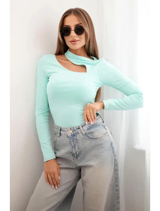 Dámská halenka s dlouhým rukávem a asymetrickým výstřihem mincovna