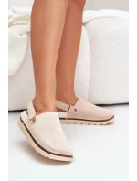 Dámské Pantofle Na Silné Podešvi S Kožíškem A Přezkou Černé Linneola